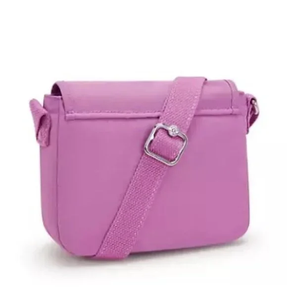 Kipling Sabian Mini Crossbody Bag Nylon Playfull Pink Adjustable Strap Purse - Picture 5 of 6